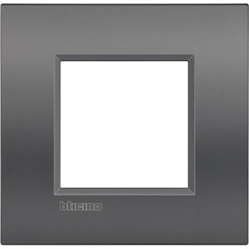LNE4802ST Рамка 1 пост AIR, прямоугольная форма. СОФТ. Цвет Мокрый асфальт. Немецкий стандарт, 2 модуля. Bticino LIVINGLIGHT фото