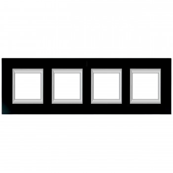 HA4802/4VNN Рамка Axolute Квадрат Черное стекло 2+2+2+2 модуля вертикальная Bticino фото