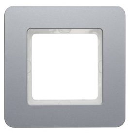 10116074 Рамка Q.7 Алюминий 1-постовая Berker фото