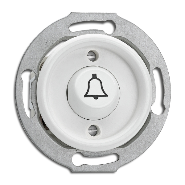 

176410 Кнопка "Звонок" Duroplast 10A, AC 250V Duroplast центральная вставка и кнопка с символом "Звонок". THPG, Duroplast 176410