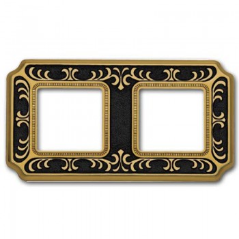 FD01352NEEN Рамка Smalto Italiano Siena Jet black 2-постовая Fede фото