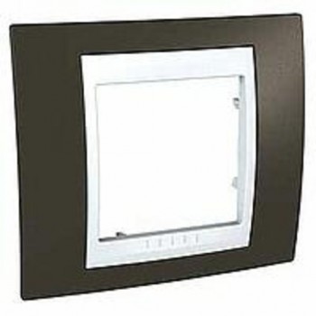 MGU6.002.871 Рамка Unica Хамелеон Какао / Белый 1-постовая Schneider Electric фото