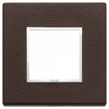 21642.22 Рамка Eikon Evo табак натуральная кожа 2 модуля Vimar фото