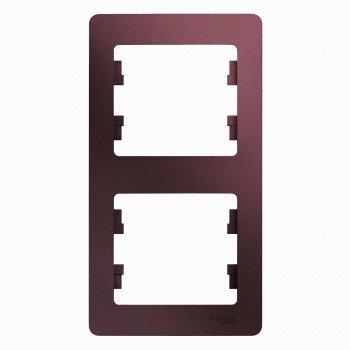 Рамка Баклажановый вертикальная 2-постовая Systeme Electric (Schneider Electric) Glossa GSL001106 фото