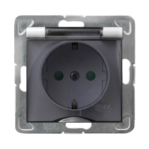 

Ospel Impresja Белый Розетка 1-ая с/з IP44 с крышкой Schuko со шторками, без рамки GPH-1YSP/m/00/d, Impresja GPH-1YSP/m/00/d