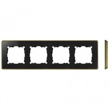 8201640-246 Рамка декоративная, 4 поста, Select, Simon 82 Detail, графит-медь фото