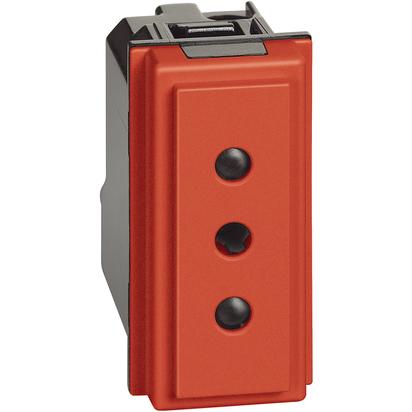 

Bticino Living Now - розетка 2 +T 10A 250Vac красный KR4113, Living Now KR4113