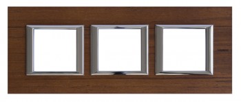 HA4802M3HLTK Рамка Axolute Квадрат Тиковое дерево 2+2+2 модуля Bticino фото