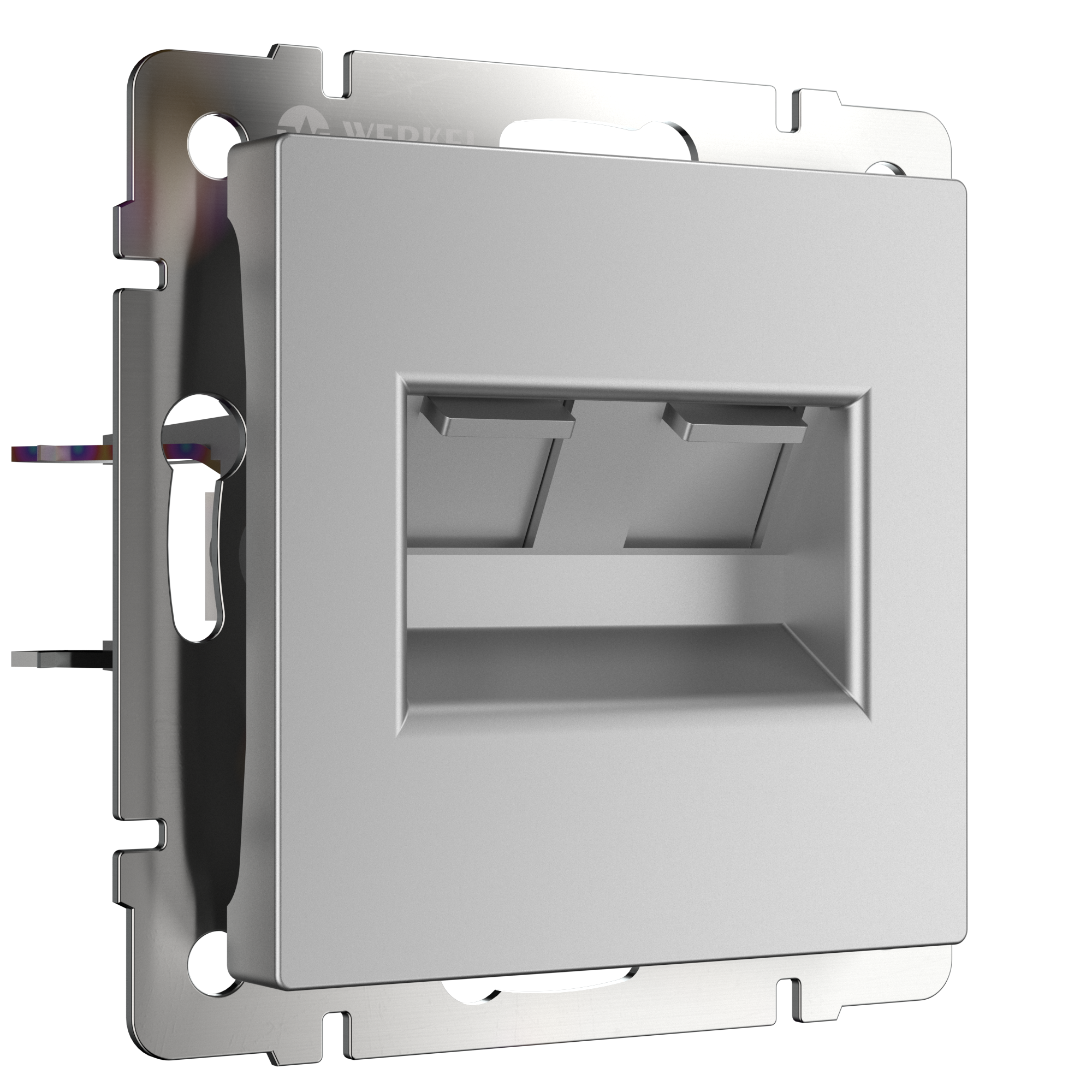 

WL06-RJ45+RJ45 Розетка двойная Ethernet RJ-45 (серебряный) Antik Werkel a033760, Antik WL06-RJ45+RJ45 a033760