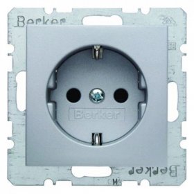 

47231404 Штепсельная розетка SCHUKO цвет: алюминий, матовый B.1/B.7 Glas Berker, S.1 47231404