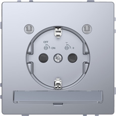 

MTN2304-6036 D-life розетка 16а с з/к и led модулем, нерж. сталь Merten, D-Life MTN2304-6036