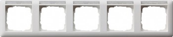 109527 Рамка Standard 55 Белый матовый с полем для надписи 5-постовая Gira фото