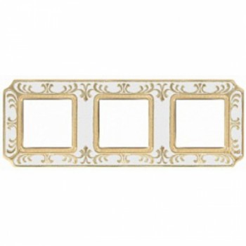 FD01353OPEN Рамка Smalto Italiano Siena Pearl white 3-постовая Fede фото