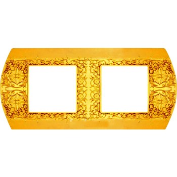 FD01422OB Рамка Sanremo bright gold 2-постовая гор/верт. Fede фото