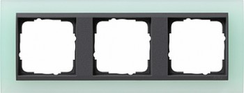 021385 Рамка Event Салатовый / Черный 3-постовая Gira фото