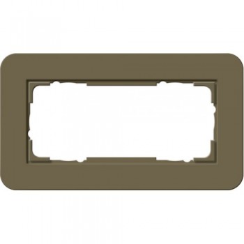 1002426 Рамка с антрацитовой подложкой без перегородки E3 Умбра / Антрацит 2-постовая Gira фото