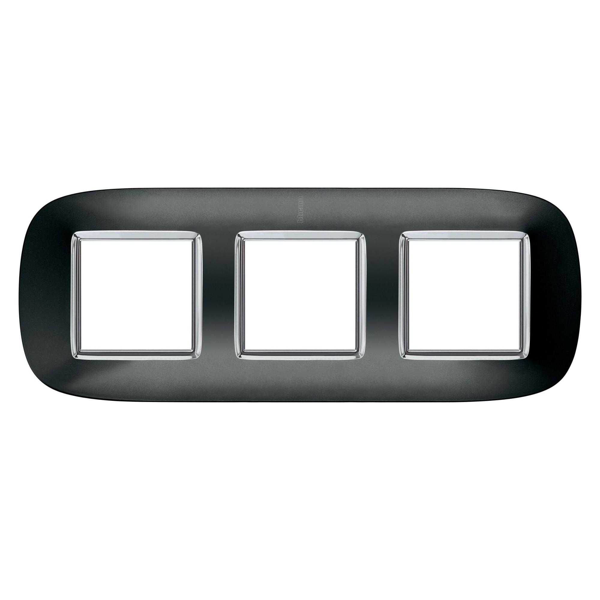 

HB4802/3XS Рамка Axolute Овал Темный металлик 2+2+2 модуля Bticino, Axolute Овал HB4802/3XS