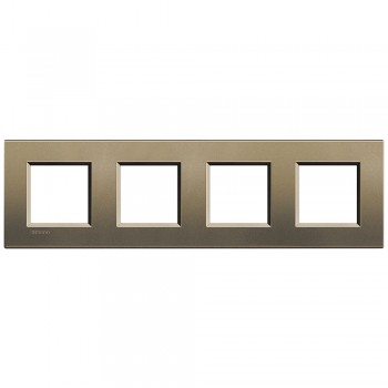 LNA4802M4SQ Рамка LivingLight Квадрат Коричневый шелк 2+2+2+2 модуля Bticino фото
