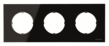 Рамка 3-постовая, черное стекло ABB Skymoon 8673 CN фото