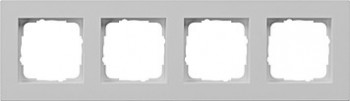 0214375 Рамка Gira E2 для монтажа заподлицо Серый матовый 4-постовая фото