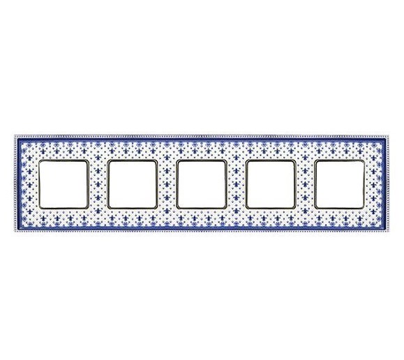 

FD01475AZCB Рамка Belle Epoque Porcelain Blue lys / Bright chrome 5-постовая гор/верт. Fede, Belle Epoque Porcelain FD01475AZCB