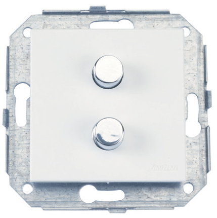 

37343252 Двойная кнопка, 10A-250V, сталь/белая Fontini, F37 37343252