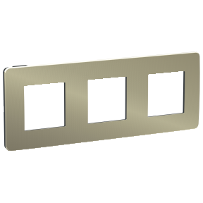 NU280652 Рамка Unica Studio Metal Бронза / Антрацит 3-постовая Schneider Electric фото