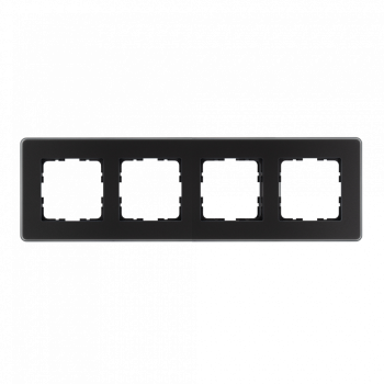 Стеклянная матовая закругленная рамка 4 поста черный Jasmart G-Glass G1004GB-RM фото