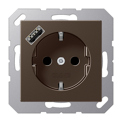 

A1520-18AMO Мокко Розетка SCHUKO® с с 1 USB-портом типа A Jung A серия, A flow A1520-18AMO