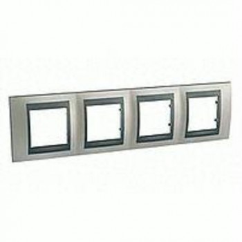 Рамка 4-постовая, никель/графит Schneider Electric Unica Top MGU66.008.239 фото