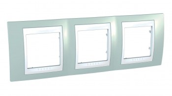 MGU6.006.870 Рамка Unica Хамелеон морская волна / Белый 3-постовая Schneider Electric фото