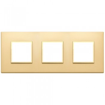 21644.G10 Рамка Eikon Evo сатинированное золото, включая рамку 4 (2+2) модуля Vimar фото