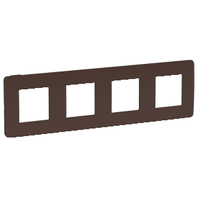 NU280817 Рамка Unica Studio Color Шоколад / антрацит 4-постовая Schneider Electric фото