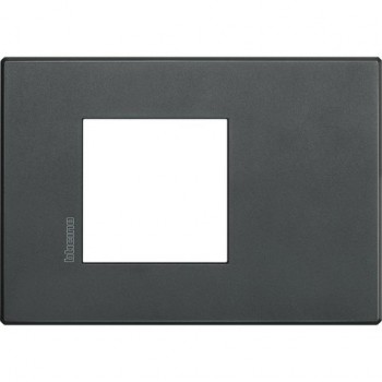 HW4819XN Рамка 1 пост AIR, прямоугольная форма. СОФТ. Цвет Эклипс. Немецкий/Итальянский стандарт, 2 модуля. Bticino AXOLUTE фото