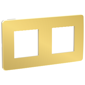 NU280460 Рамка Unica Studio Metal Золото / Бежевый 2-постовая Schneider Electric фото
