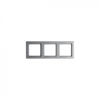 10136084 Рамка Q.1 Алюминий с эффектом бархата 3-постовая Berker фото