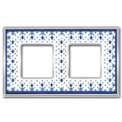 

FD01342AZCB Рамка Vintage Porcelain Blue LYS / Хром 2-постовая Fede, Vintage Porcelain FD01342AZCB