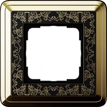 0211672 Рамка Classix Art Латунь / Черный 1-постовая Gira фото