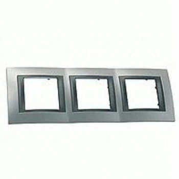 MGU66.006.238 Рамка Unica Top Хром матовый / Графит 3-постовая Schneider Electric фото