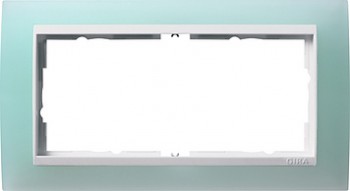 1002395 Рамка без перегородки Event Салатовый / Белый 2-постовая Gira фото