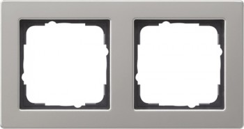 021233 Рамка установочная E2 Нержавеющая сталь 2-постовая Gira фото