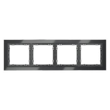 Рамка на 4 поста, графит, стекло Voltum S70 VLS110407 фото