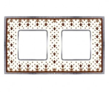 FD01472MACB Рамка Belle Epoque Porcelain Brown LYS / Bright chrome 2-постовая гор/верт. Fede фото