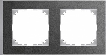 MTN4020-3669 Рамка M-Pure Decor Сланец / Алюминий 2-постовая Merten фото