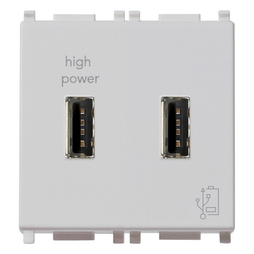 

14295.SL 5V 2,1A Блок питания USB 2M Silver Plana Vimar, Plana 14295.SL