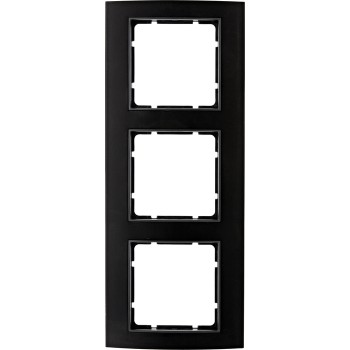 10133005 Рамка B.3 Черный / антрацитовый 3-постовая вертикальная Berker фото