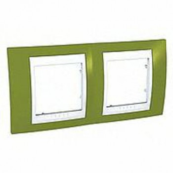 MGU6.004.866 Рамка Unica Хамелеон фисташковый / Белый 2-постовая Schneider Electric фото