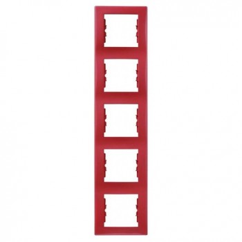 SDN5801541 Рамка Sedna Красный 5-постовая вертикальная Schneider Electric фото