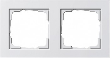 021222 Рамка E2 Белый матовый 2-постовая Gira фото