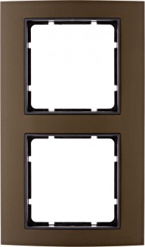10123001 Рамка B.3 Коричневый / Антрацит 2-постовая вертикальная Berker фото